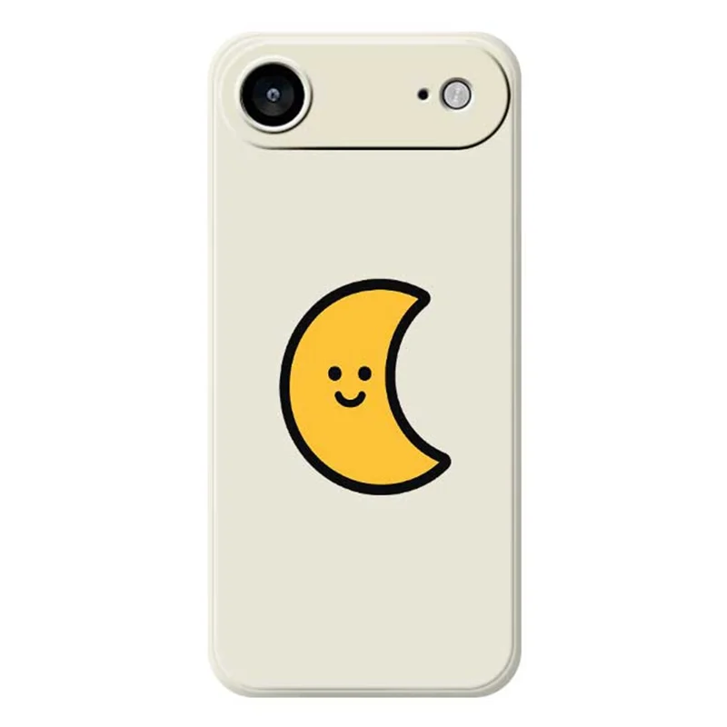 For iPhone 17 Air Case Yellow Moon Pattern Printing Straight Edge TPU Phone Back Cover - Beige