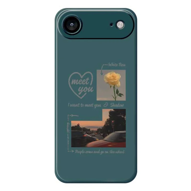 For iPhone Air Case Meet You Photo Pattern Printing Straight Edge TPU Phone Back Cover - Green