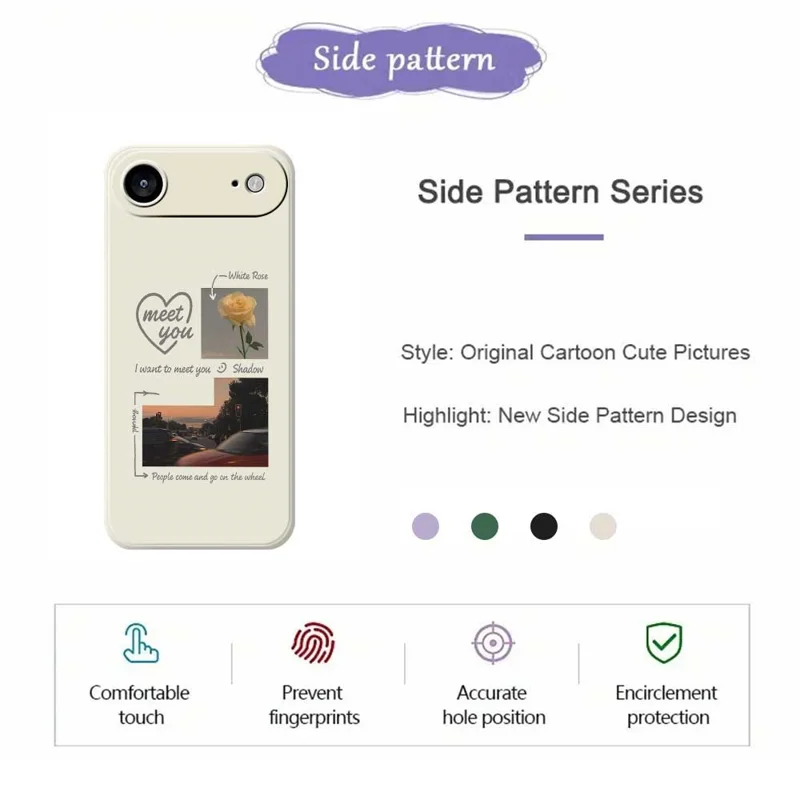 For iPhone Air Case Meet You Photo Pattern Printing Straight Edge TPU Phone Back Cover - Green