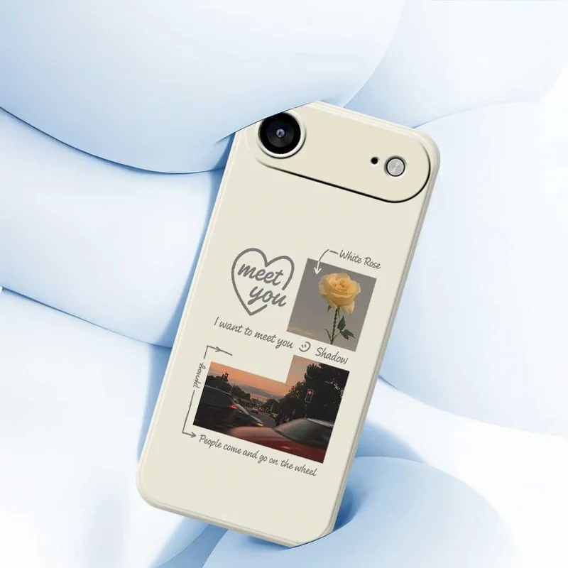 For iPhone Air Case Meet You Photo Pattern Printing Straight Edge TPU Phone Back Cover - Green