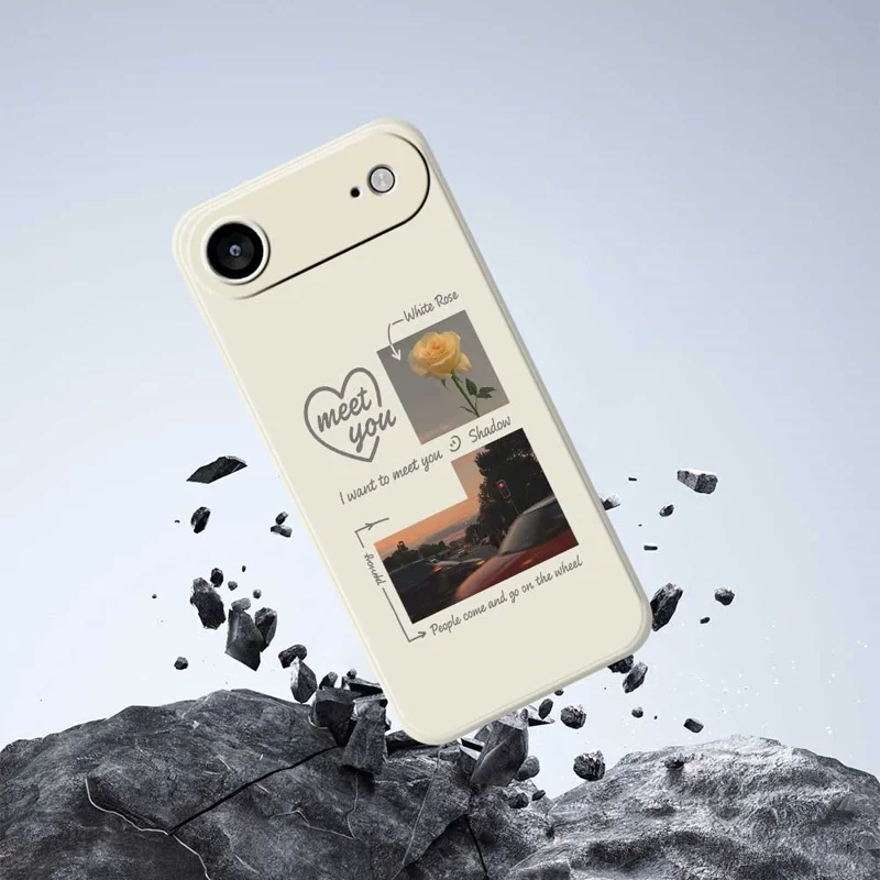 For iPhone Air Case Meet You Photo Pattern Printing Straight Edge TPU Phone Back Cover - Green