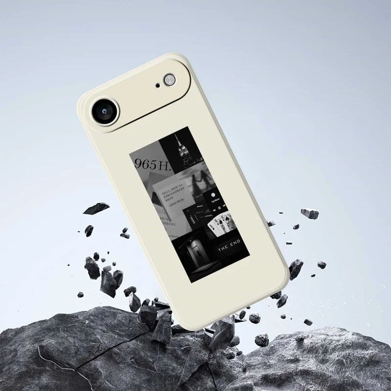 For iPhone Air Case Stitching Photos Pattern Printing Straight Edge TPU Phone Back Cover - Purple