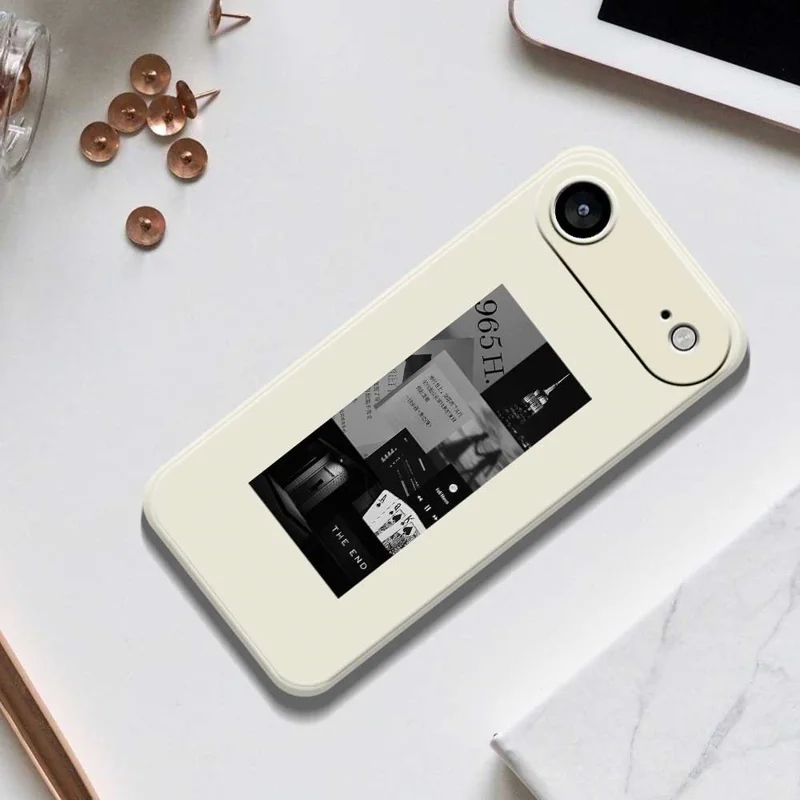 For iPhone Air Case Stitching Photos Pattern Printing Straight Edge TPU Phone Back Cover - Purple