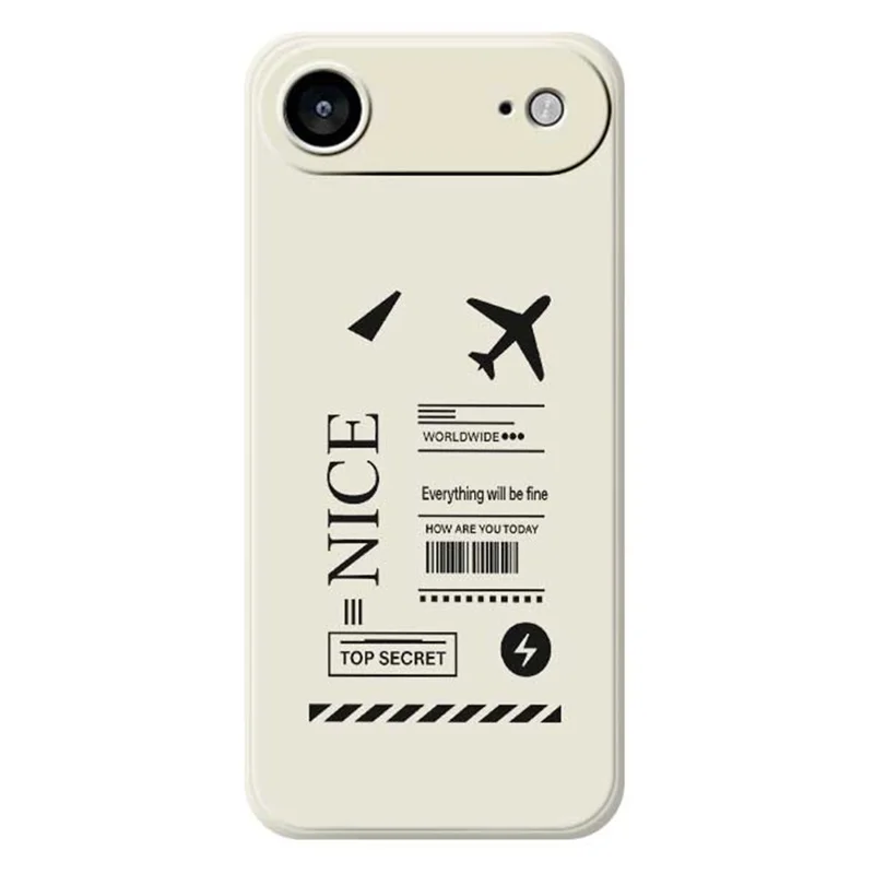 Для iPhone 17 Air Case Посадочный билет Узор печати Прямые края ТПУ Задняя крышка телефона - Бежевый