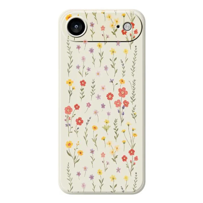 TPU-hoesje voor iPhone Air met bloemen- en grassenpatroon Rechte rand TPU-telefoonhoesje - Beige