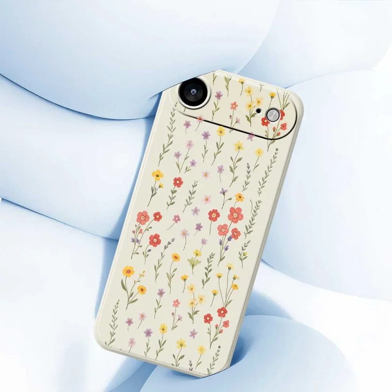 TPU-hoesje voor iPhone Air met bloemen- en grassenpatroon Rechte rand TPU-telefoonhoesje - Beige