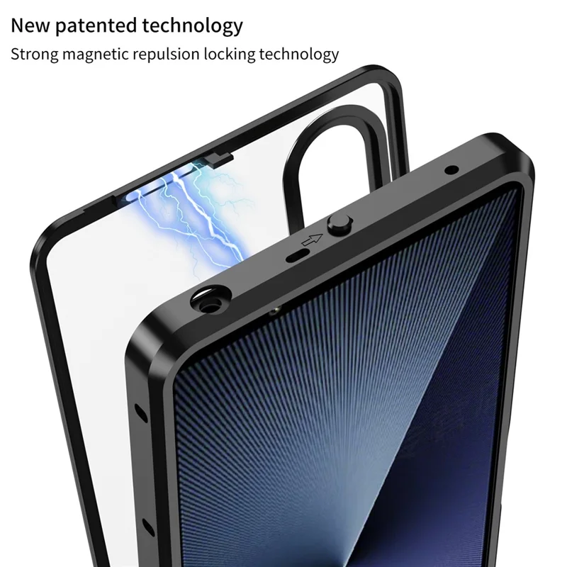 Cover per Sony Xperia 1 VI Custodia Opaca in Lega di Alluminio + PC con Scatto a Scomparsa - Argento