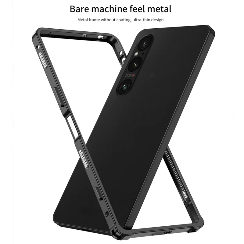 Für Sony Xperia 1 VI Bumper-Hüllen Metallrahmen Wärmeableitung Abdeckung - Schwarz