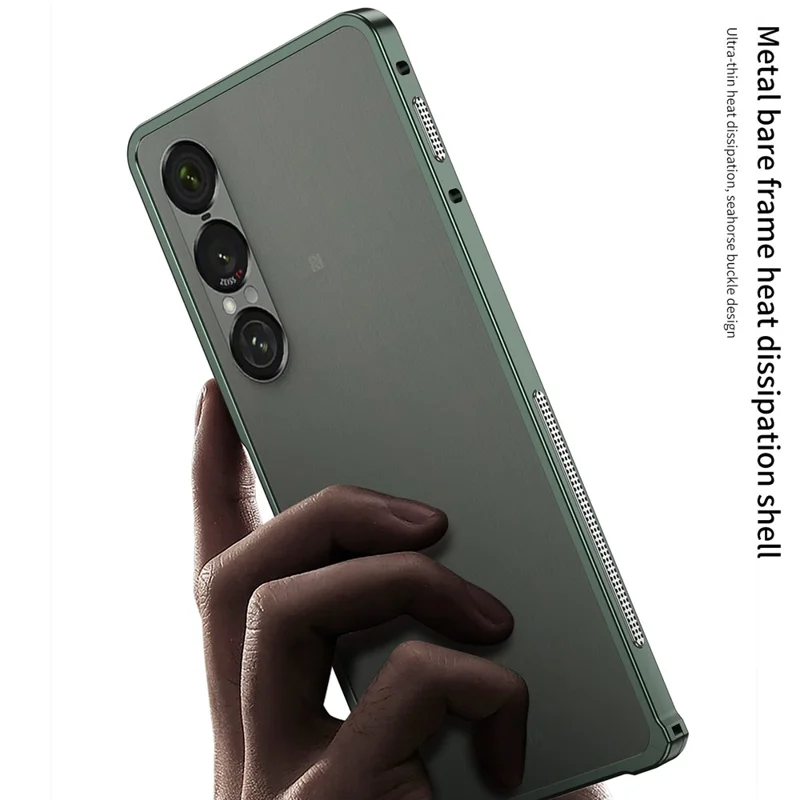 Für Sony Xperia 1 VI Bumper-Hüllen Metallrahmen Wärmeableitung Abdeckung - Schwarz