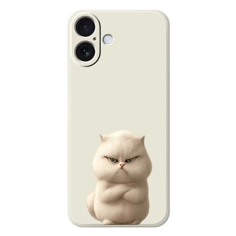 Handyhülle für iPhone 17 mit wütender Katze - Beige TPU Rückseite mit Muster