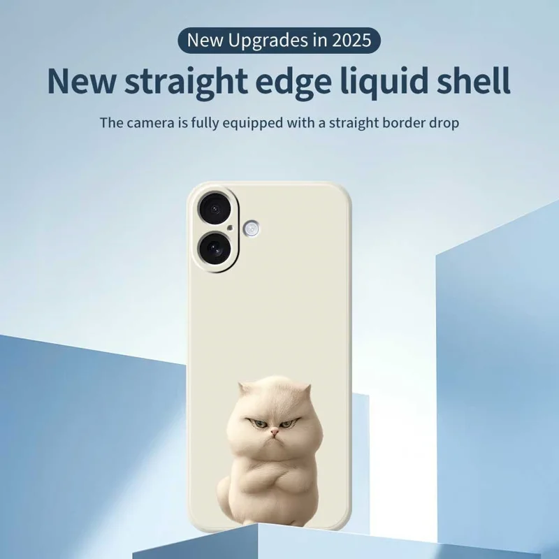Handyhülle für iPhone 17 mit wütender Katze - Beige TPU Rückseite mit Muster