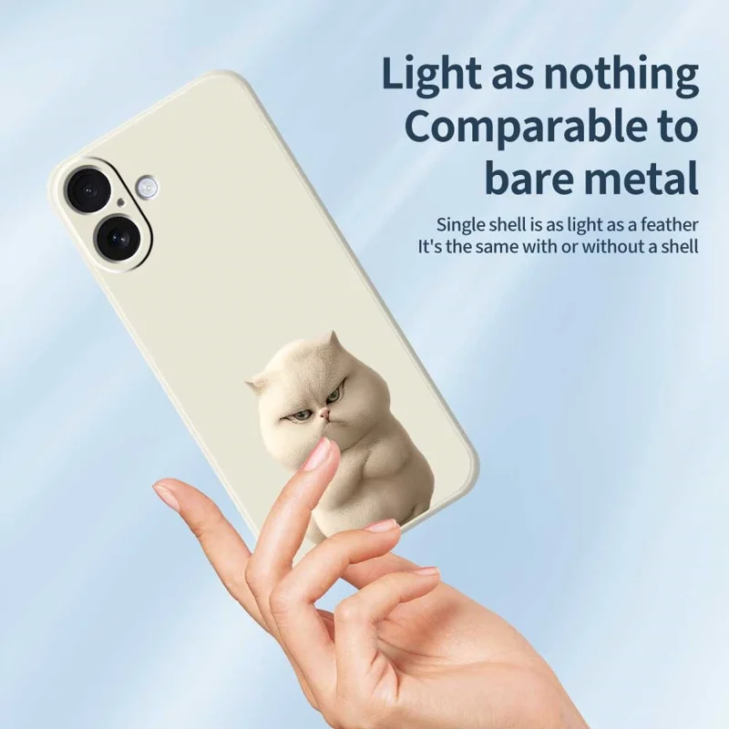 Handyhülle für iPhone 17 mit wütender Katze - Beige TPU Rückseite mit Muster