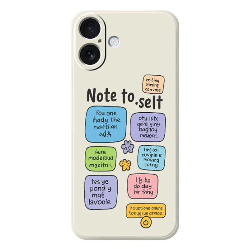For iPhone 17 Case Colored Sticky Notes Pattern Printing Straight Edge TPU Phone Back Cover - Beige
