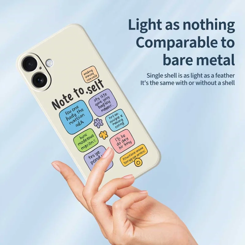 For iPhone 17 Case Colored Sticky Notes Pattern Printing Straight Edge TPU Phone Back Cover - Beige