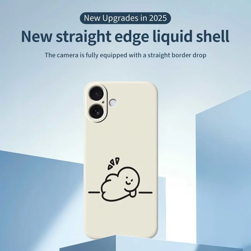 For iPhone 17 Hoesje Stilfiguur Patroon Afdruk Rechte Rand TPU Telefoon Achterkant - Groen