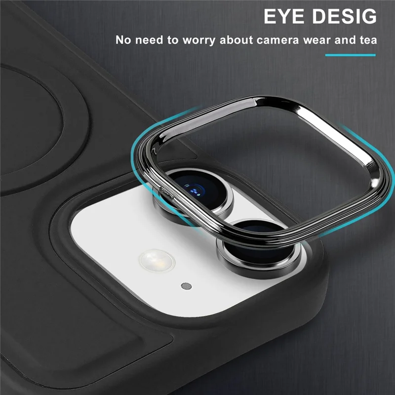 TPU + PU Leather Phone Case For iPhone 11 6.1 inch, Electroplating Skin-touch Liquid Silicone Texture Back Cover Compatible with MagSafe - Red