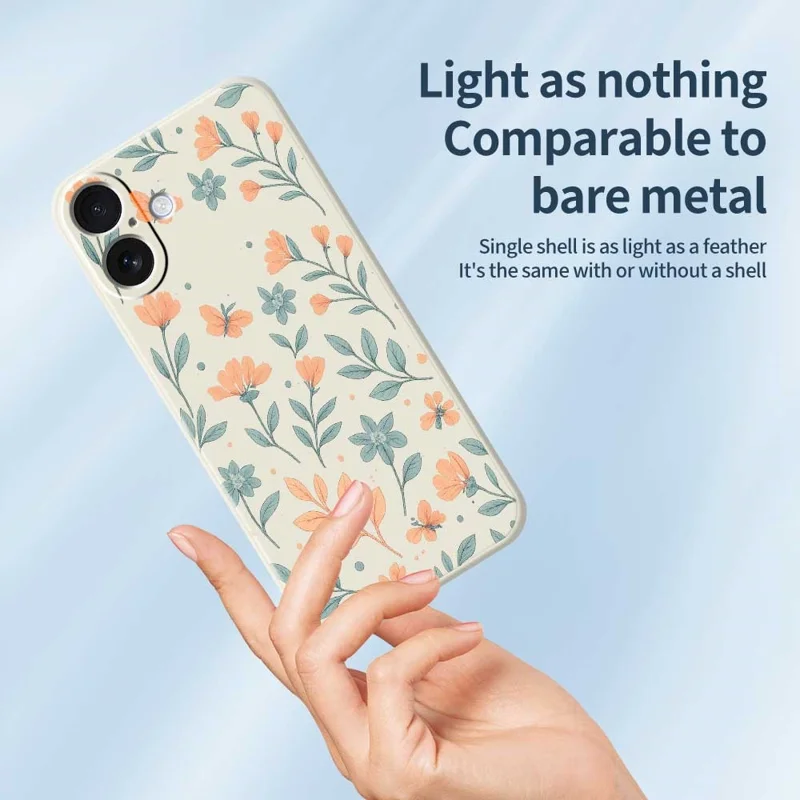 For iPhone 17 Case Yellow Flowers Pattern Printing Straight Edge TPU Phone Back Cover - Beige