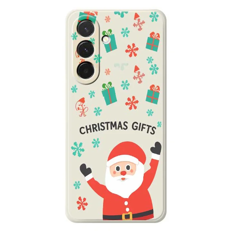 Capa para Samsung Galaxy A36 5G Presente de Natal com Estampa Padrão, Borda Reta, Capa Traseira de TPU - Bege
