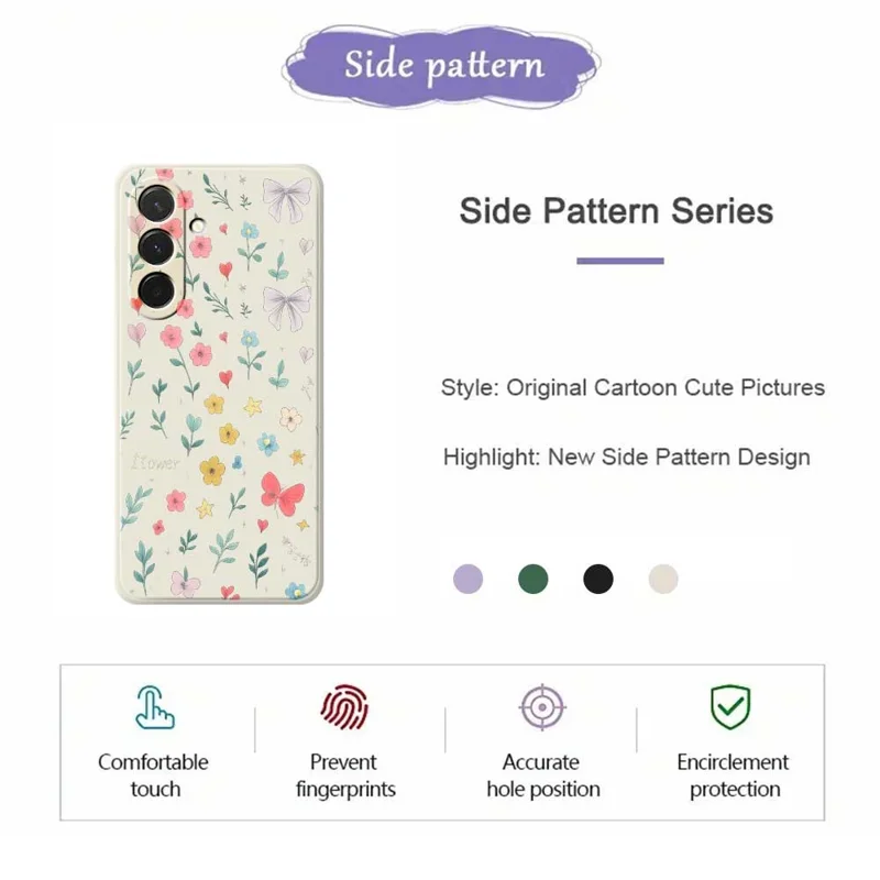 For Samsung Galaxy A36 5G Case Floral Bow Pattern Printing Straight Edge TPU Phone Back Cover - Beige