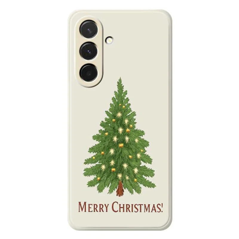 For Samsung Galaxy A36 5G Case Christmas Tree Pattern Printing Straight Edge TPU Phone Back Cover - Beige