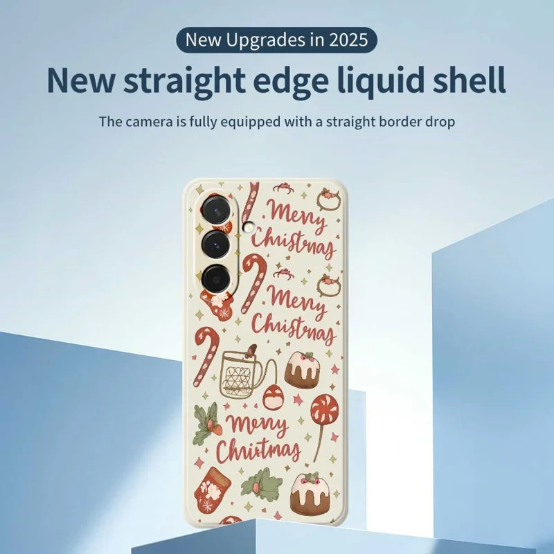Cover per Samsung Galaxy A36 5G Custodia Natale Allegro con Stampa a Bordi Diritti in TPU - Beige