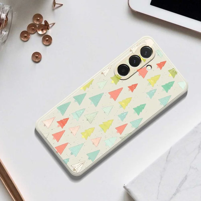 Étui pour Samsung Galaxy A36 5G Motif d'Arbres Colorés Impression sur Bord Droit Couverture Arrière TPU Téléphone - Beige