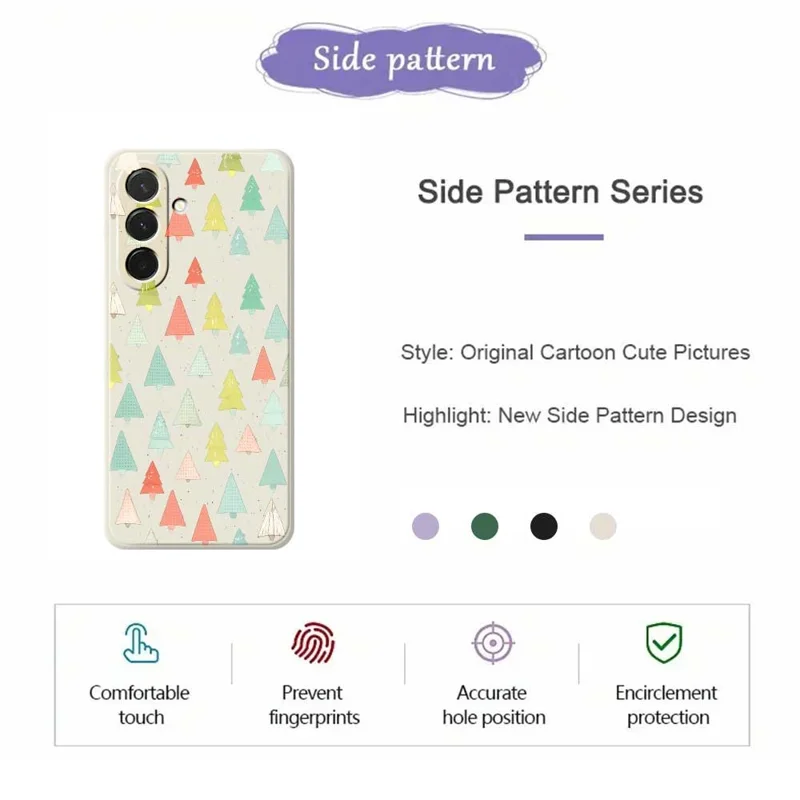 Étui pour Samsung Galaxy A36 5G Motif d'Arbres Colorés Impression sur Bord Droit Couverture Arrière TPU Téléphone - Beige