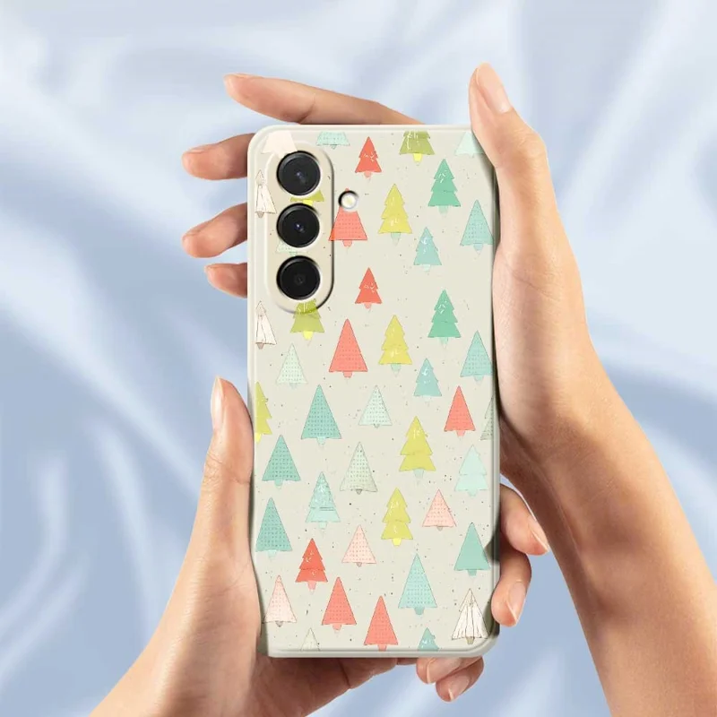 Étui pour Samsung Galaxy A36 5G Motif d'Arbres Colorés Impression sur Bord Droit Couverture Arrière TPU Téléphone - Beige
