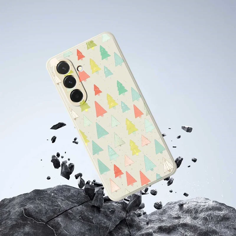 Étui pour Samsung Galaxy A36 5G Motif d'Arbres Colorés Impression sur Bord Droit Couverture Arrière TPU Téléphone - Beige