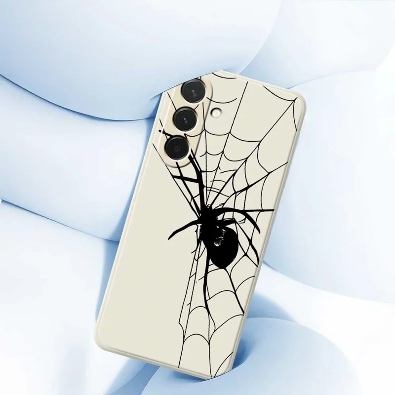 Cover per Samsung Galaxy A36 5G con Stampa a Ragnatela, Bordi Dritti, Cover Posteriore in TPU - Beige