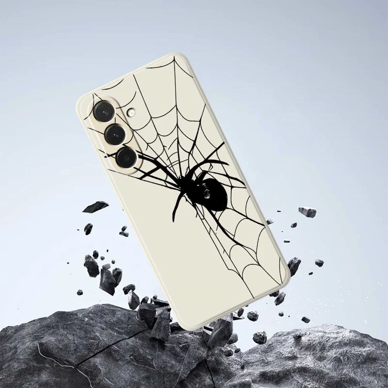 Cover per Samsung Galaxy A36 5G con Stampa a Ragnatela, Bordi Dritti, Cover Posteriore in TPU - Beige