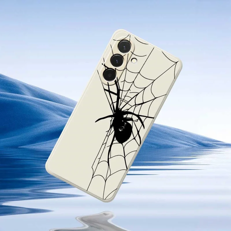 Cover per Samsung Galaxy A36 5G con Stampa a Ragnatela, Bordi Dritti, Cover Posteriore in TPU - Beige