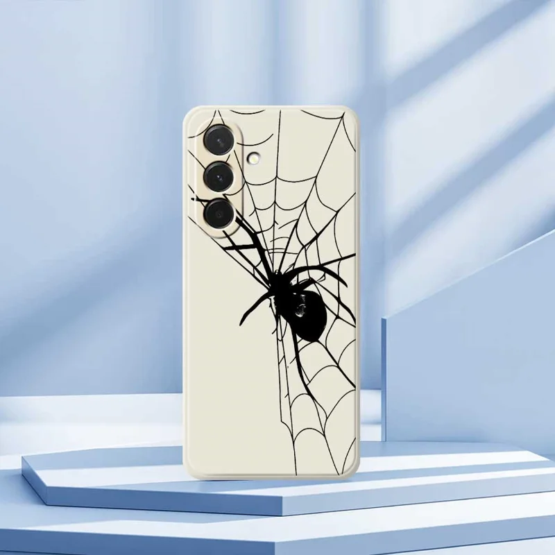 Cover per Samsung Galaxy A36 5G con Stampa a Ragnatela, Bordi Dritti, Cover Posteriore in TPU - Beige