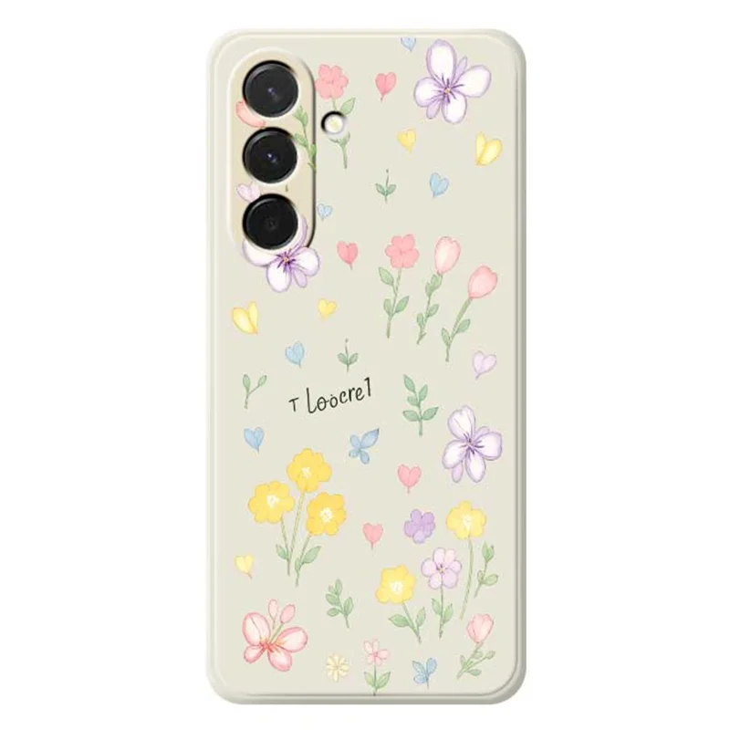 Pour Samsung Galaxy A36 5G Étui Motif de Petites Fleurs Impression Bord Droit TPU Coque Arrière de Téléphone - Beige