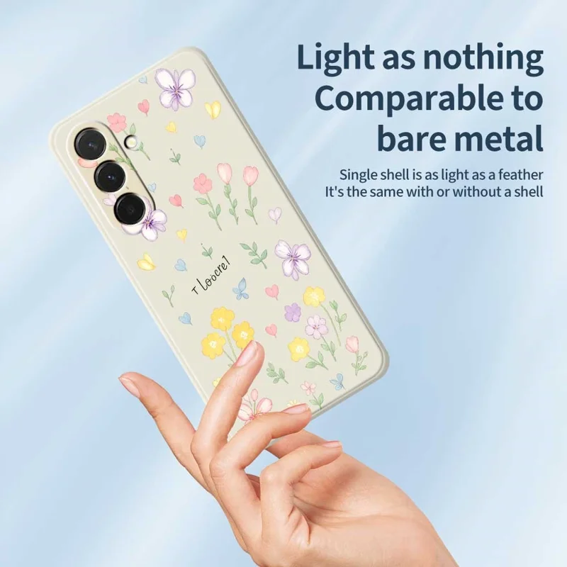 For Samsung Galaxy A36 5G Case Small Flowers Pattern Printing Straight Edge TPU Phone Back Cover - Black