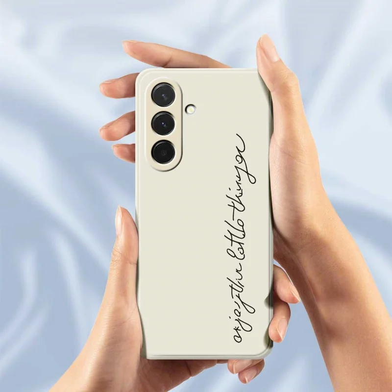 Capa para Samsung Galaxy A36 5G com Estampa de Arte em Palavras, Borda Reta, Capa Traseira de TPU - Bege