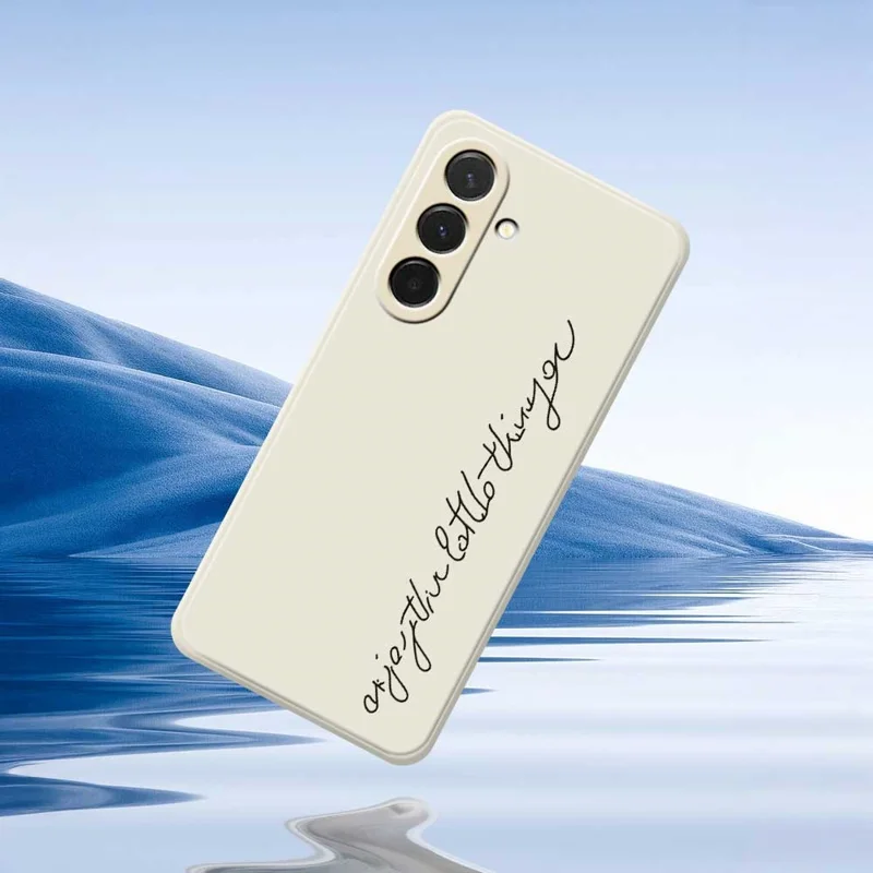 Capa para Samsung Galaxy A36 5G com Estampa de Arte em Palavras, Borda Reta, Capa Traseira de TPU - Bege