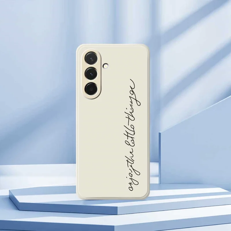 Capa para Samsung Galaxy A36 5G com Estampa de Arte em Palavras, Borda Reta, Capa Traseira de TPU - Bege