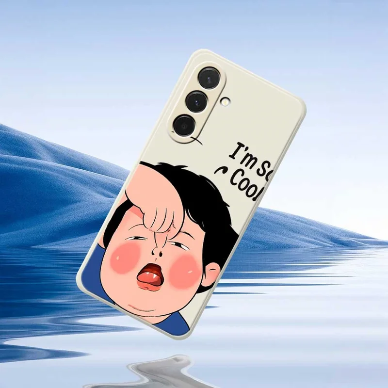 Étui pour Samsung Galaxy A36 5G Motif Visages Enfantins Impression Bord Droit TPU Coque Arrière de Téléphone - Beige