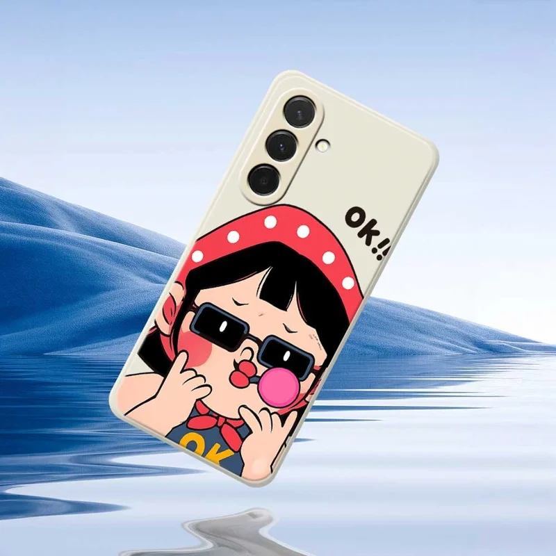 Étui pour Samsung Galaxy A36 5G Motif d'Enfant Mignon Impression Bord Droit TPU Coque Arrière de Téléphone - Beige