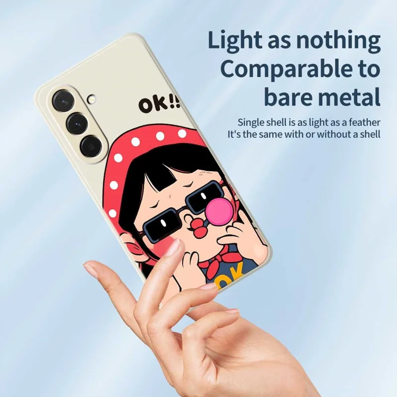 For Samsung Galaxy A36 5G Case Cute Kid Pattern Printing Straight Edge TPU Phone Back Cover - Green