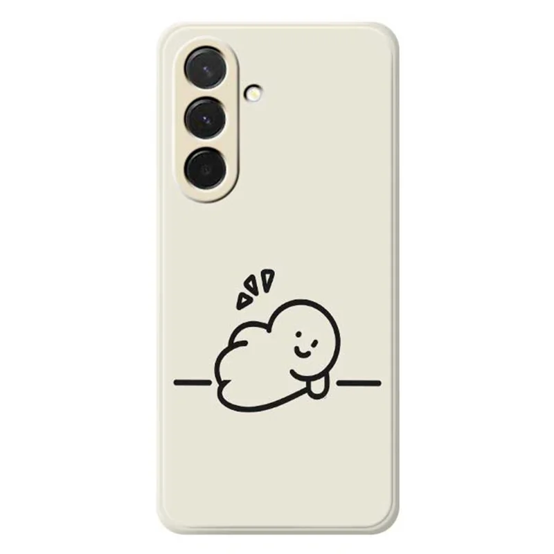 For Samsung Galaxy A36 5G Case Stick Figure Pattern Printing Straight Edge TPU Phone Back Cover - Beige