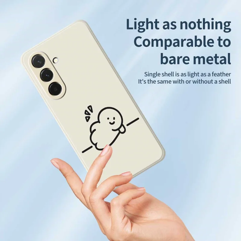 For Samsung Galaxy A36 5G Case Stick Figure Pattern Printing Straight Edge TPU Phone Back Cover - Beige