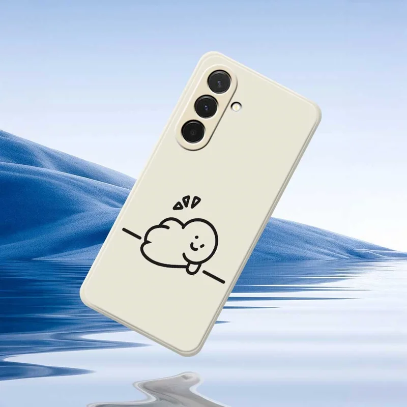 For Samsung Galaxy A36 5G Case Stick Figure Pattern Printing Straight Edge TPU Phone Back Cover - Beige