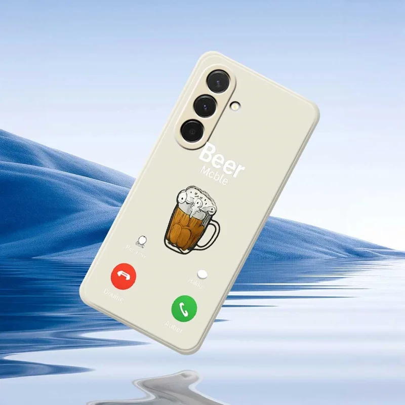 Capa para Samsung Galaxy A36 5G com Estampa de Cerveja, Borda Reta, Capa Traseira de TPU - Bege