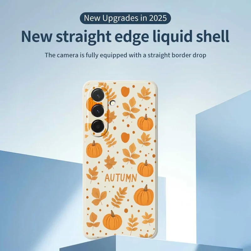Cover per Samsung Galaxy A36 5G con Motivo Tema Autunnale, Bordi Dritti, Cover Posteriore in TPU - Beige
