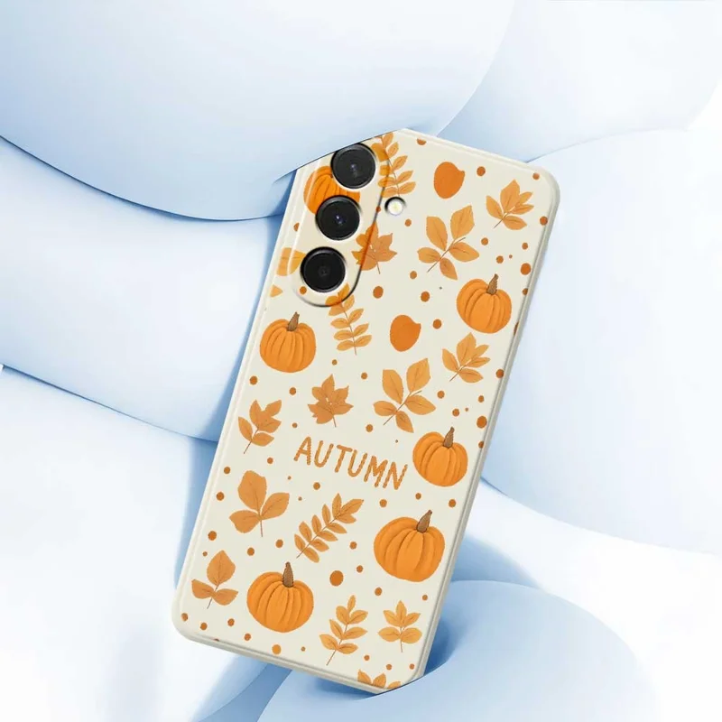Cover per Samsung Galaxy A36 5G con Motivo Tema Autunnale, Bordi Dritti, Cover Posteriore in TPU - Beige