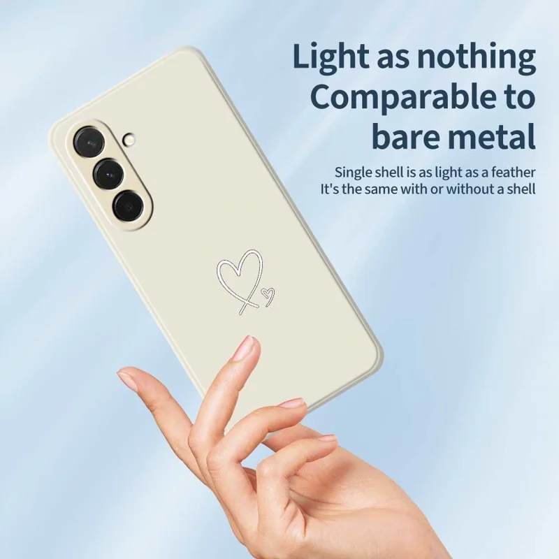 For Samsung Galaxy A36 5G Case White Love Pattern Printing Straight Edge TPU Phone Back Cover - Beige