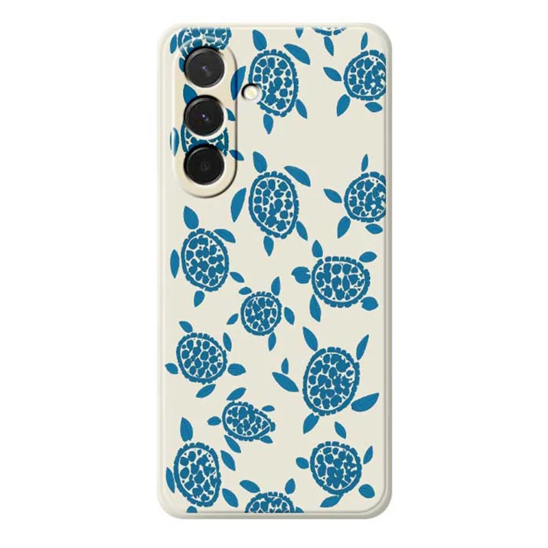 Cover per Samsung Galaxy A36 5G con Motivo Tartaruga Blu, Bordi Dritti, Cover Posteriore in TPU - Beige
