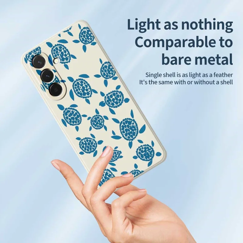 Cover per Samsung Galaxy A36 5G con Motivo Tartaruga Blu, Bordi Dritti, Cover Posteriore in TPU - Beige